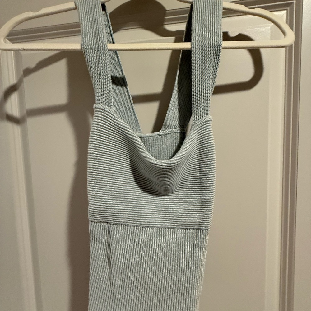 Abercrombie & Fitch Ribbed Knit Tank in Gray